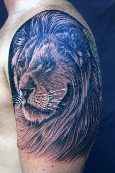 Comments lion face half sleevedone in one session about 3 and a half hours 