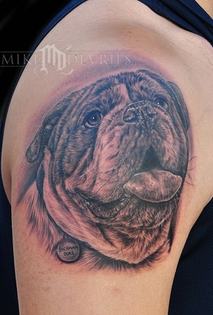 Bulldog Tattoo, I used all Silverback Ink on this one, I enjoyed it a lot.