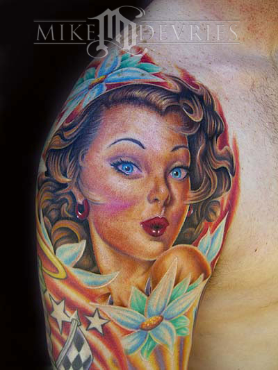 Portrait Tattoos pin up girl