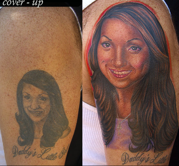 Mike DeVries - Portrait Cover-up Tattoo Leave Comment. Done in 2004