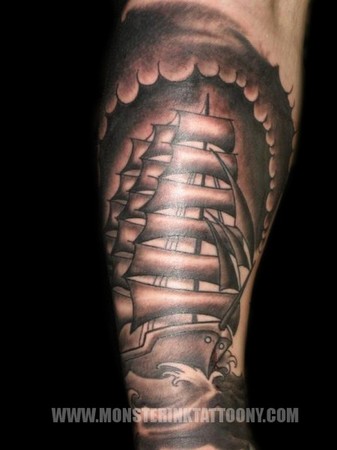 full sleeve tattoos black and grey