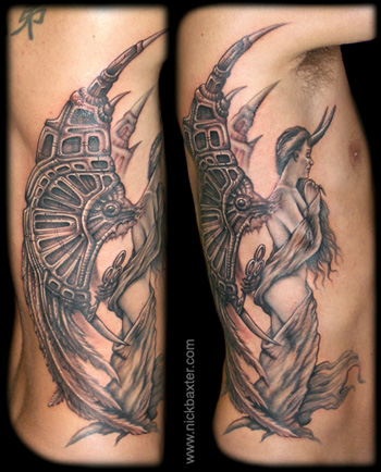 angel wings tattoos. black angel tattoos angels