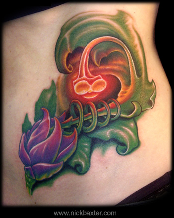flower hip tattoos. Nick Baxter - Hip Floral