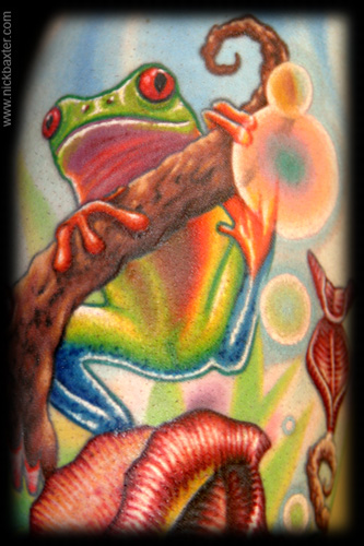frog tattoo 02 Green Tree Frog Tattoos Tattoos Tree Frog (Detail)