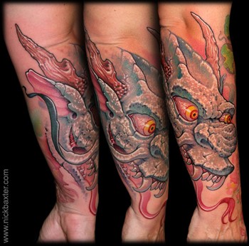 Stone Dragon. Placement: Arm Comments: Did this tattoo on saturday at Surf n 