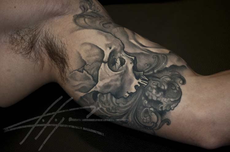 skull tattoo arm. Skull tattoos Tattoos?
