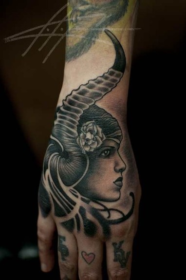 Looking for unique Tattoos Horned Woman