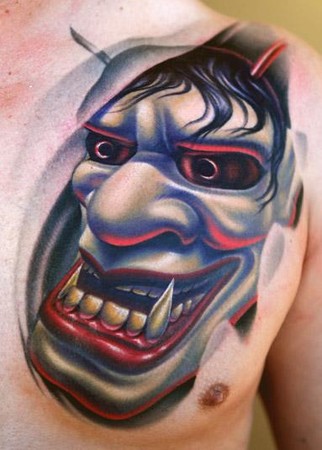 Looking for unique Tattoos? Hanya Mask Tattoo · click to view large image