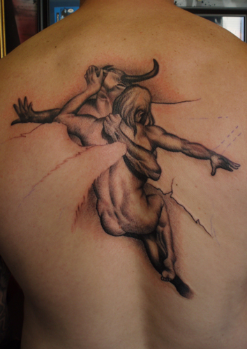 Size:520x695 - 58k: Angel Vs Devil Tattoo