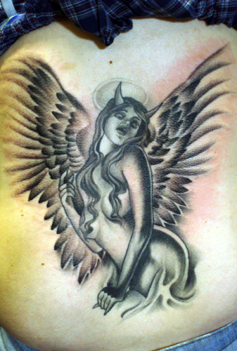 Dark Angel Tattoo Studio. Meaning of Angel Tattoos To Women And Girl Angel 