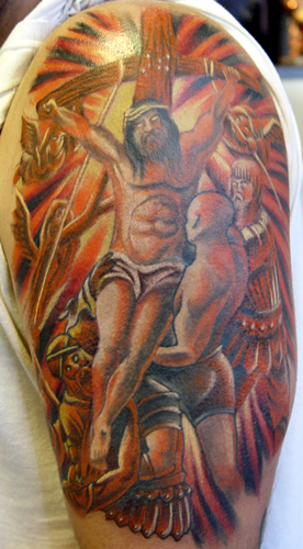 jesus on cross tattoo. Religious Jesus Tattoos