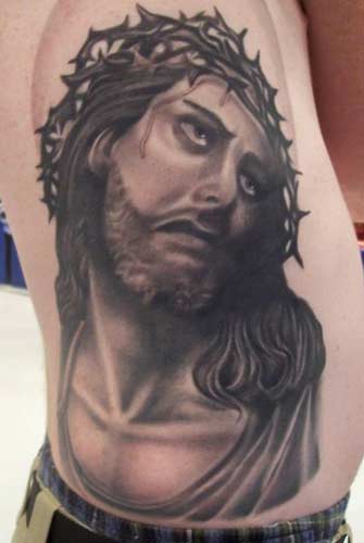Carlos Rojas Jesus Christ Crown of thorns tattoo