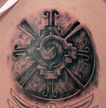 Ink Art Tattoos: Aztec Sun Stone Carving tattoo