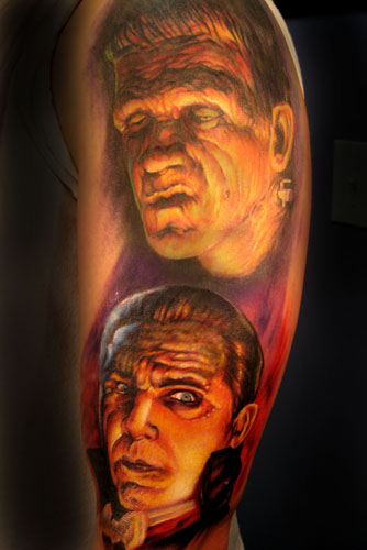 Looking for unique Tattoos? Classic Horror Half Sleeve