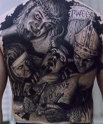 Jesus Christ Face Tattoo Comments: custom horror creepy evil jesus christ