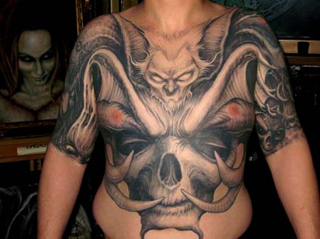 Looking for unique Paul Booth Tattoos skull chest