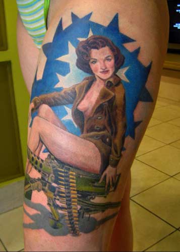 Phil Young - Military Pin Up Girl Large Image Leave Comment. Tattoos