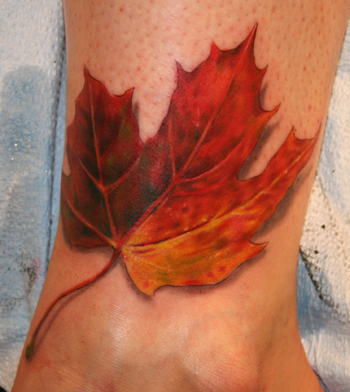 leaf tattoo by Tattoo Culture. By Gene Coffey at Tattoo Culture