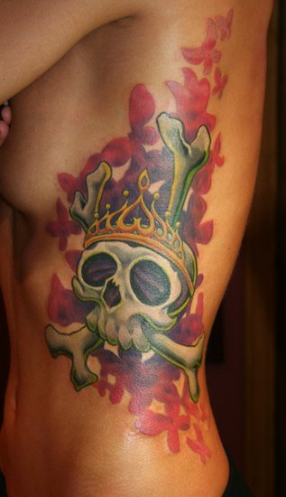 tattoos on side. Phil Young - Crowned side