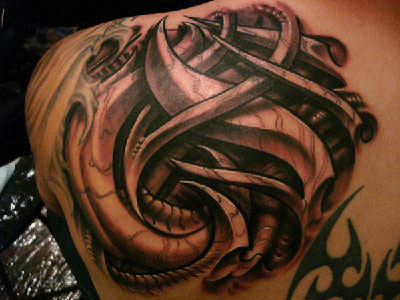 Keyword Galleries Black and Gray Tattoos Bio Mech Tattoos Custom Tattoos