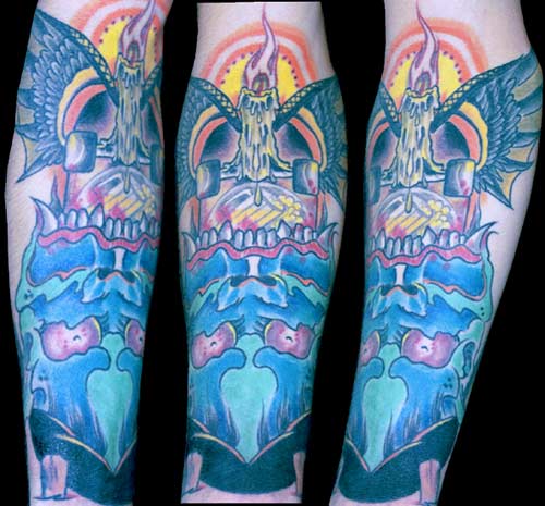 half sleeve tattoo ideas for men. quarter sleeve tattoo ideas