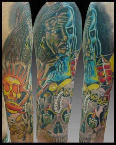 Jason A Leigh - Full Sleeve Large Image. Keyword Galleries: Skull Tattoos