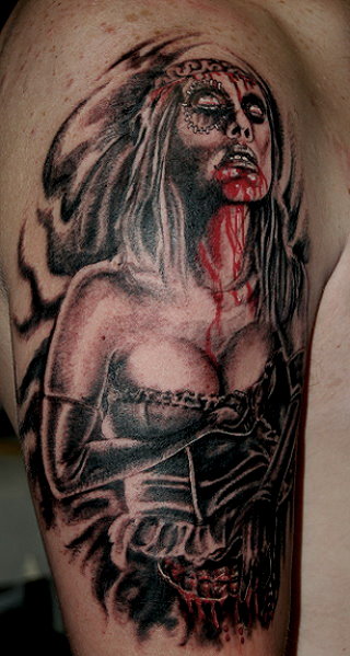 Custom Tattoos. Zombie girl