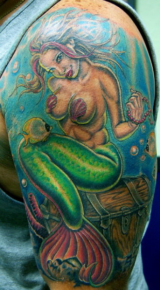 mermaid tattoos. Fantasy Mermaid tattoos