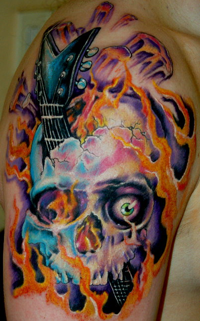 guitar tattoo art