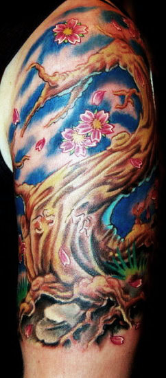 cherry tree tattoos. cherry tree tattoo meaning.