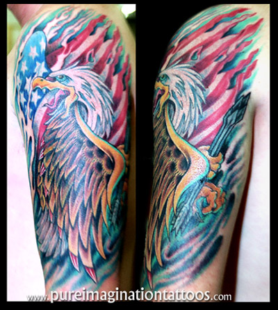 eagle and american flag tattoos. This american flag and eagle