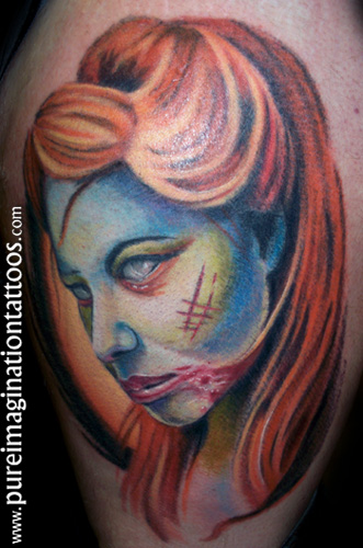 Tattoos Severed Head tattoos Zombie Girl Pinup portrait