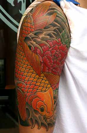 Koi Fish Tattoo Quarter Sleeves