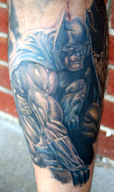 Comments This tattoo is part of a Batman leg sleeve I'm working on based