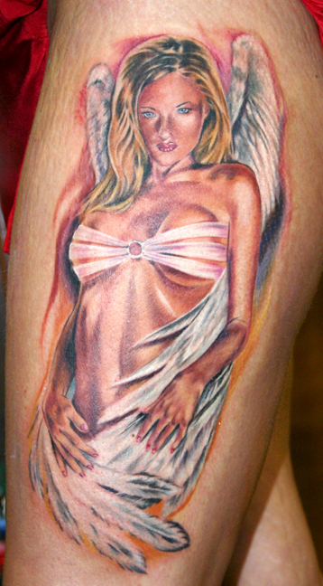 pinup tattoos. Angel Pin-Up Tattoo