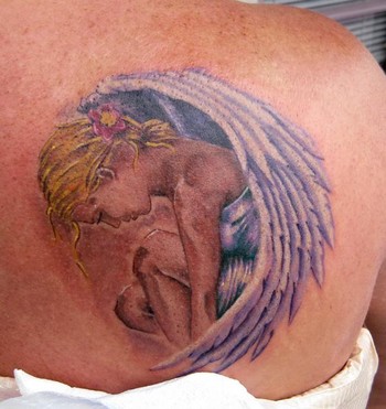 Tattoos Mike Riina Sad Angel click to view large image