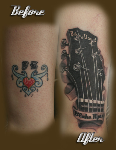 guitar tattoo. wanted a guitar to cover
