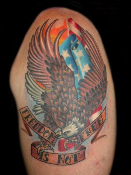 Eagle and Flag Tattoos
