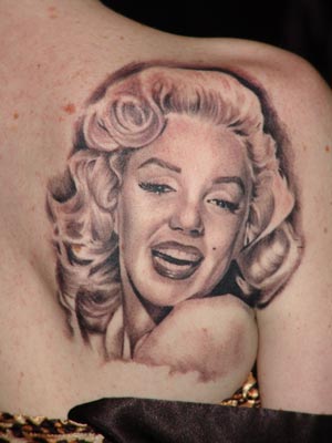 Tattoos - Nevada - Marilyn Monroe Portrait on Back
