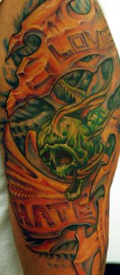 Love Hate Tattoo Phoenix on Off The Map Tattoo   Tattoos   Dan Plumley   Love Hate