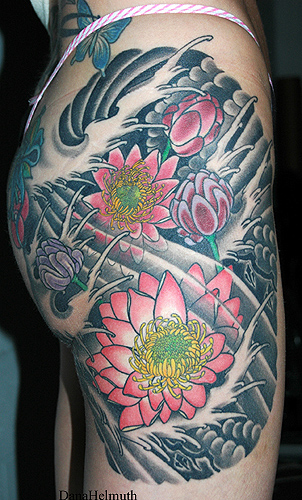 water lily tattoo. water lilies