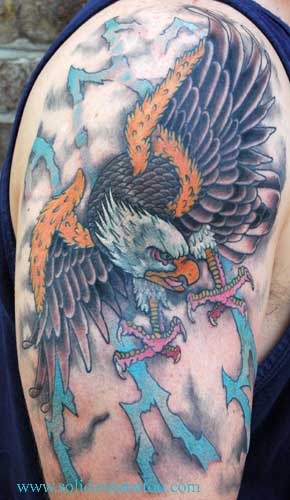 Looking for unique Dana Helmuth Tattoos? eagle and lightning