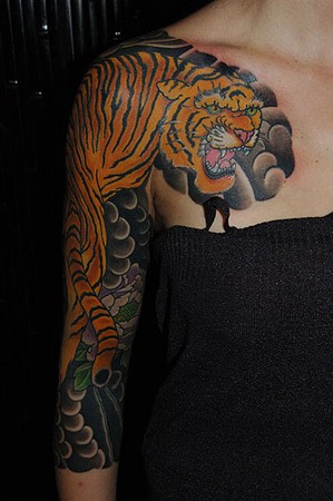 Beckham   Tattoo on Comments Tiger And Peonies Sleeve And Chest Panel