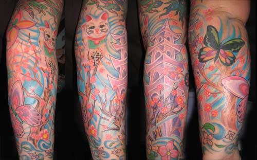 Looking For Unique Tattoos Colorful Japanese Sleeve Tattoo 500x311px