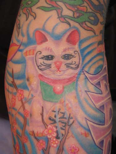 lucky cat tattoo