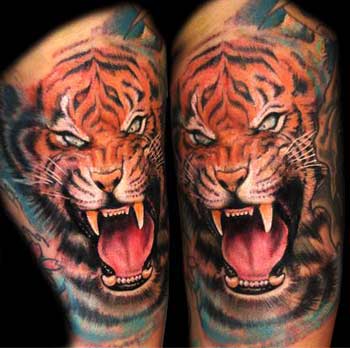 Stefanos Freehand Tiger tattoo Large Image Leave Comment