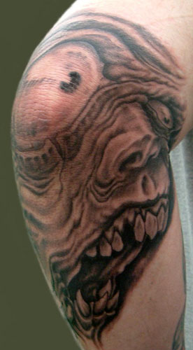 star tattoo on elbow. Grim Reaper tattoos are not