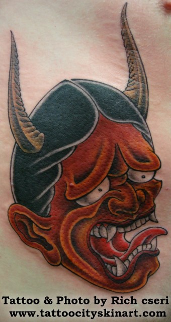 Tattoos Rich Cseri Oni Mask 