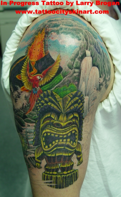 tiki tattoos. Larry Brogan - Tiki jungle
