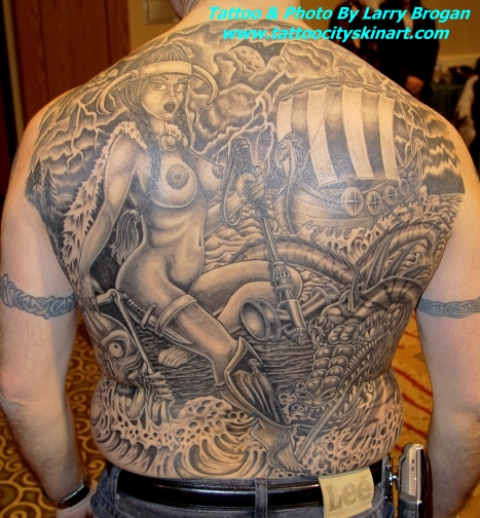 viking tattoos. Larry Brogan - Viking Babe and